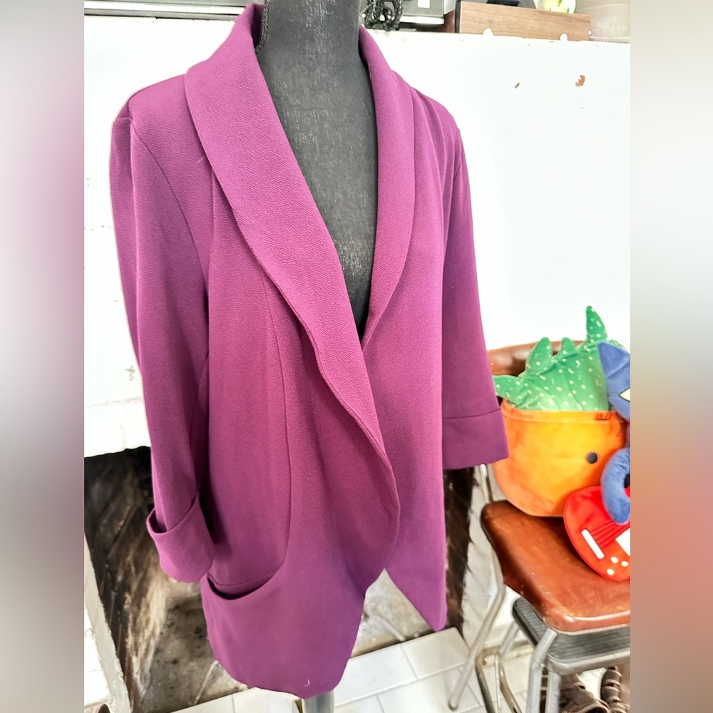 French Mauve Blazer Cardigan